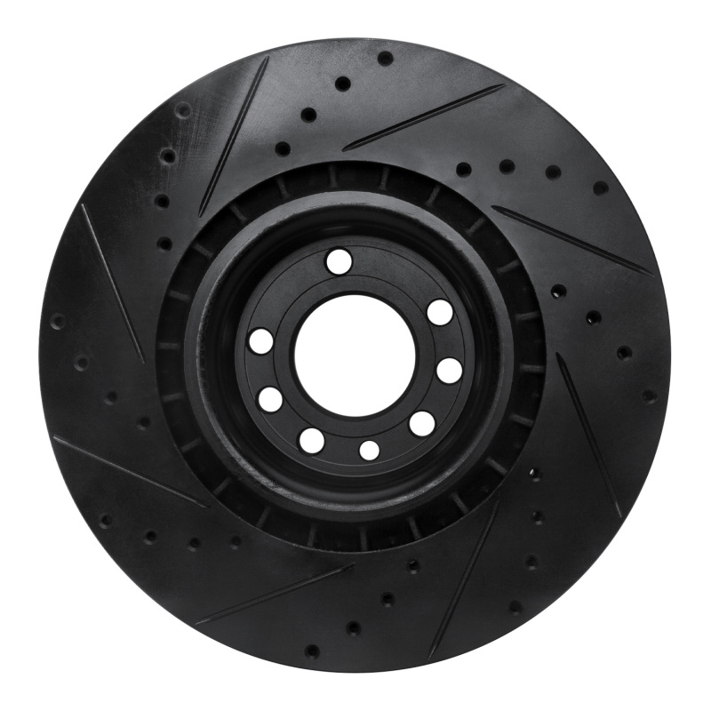 Saab 9-3 Brake Rotor (1) - Front Right - R1 Concepts - Drill & Slot - Black - `08-`11